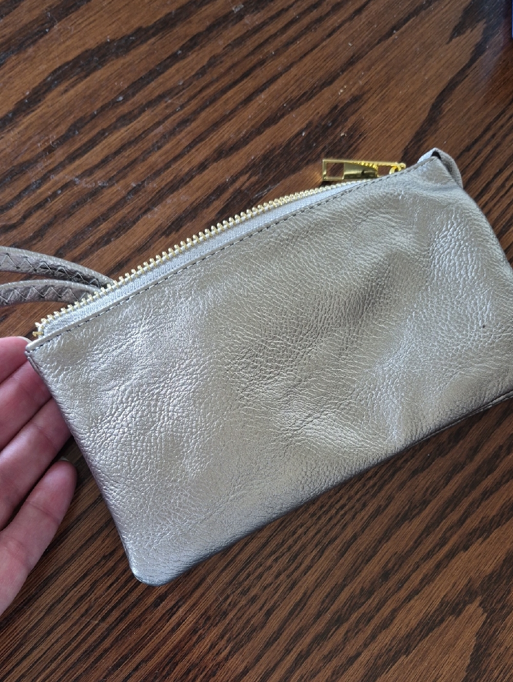 Metallic Gold Wristlet Clutch - Sleek Everyday Carry